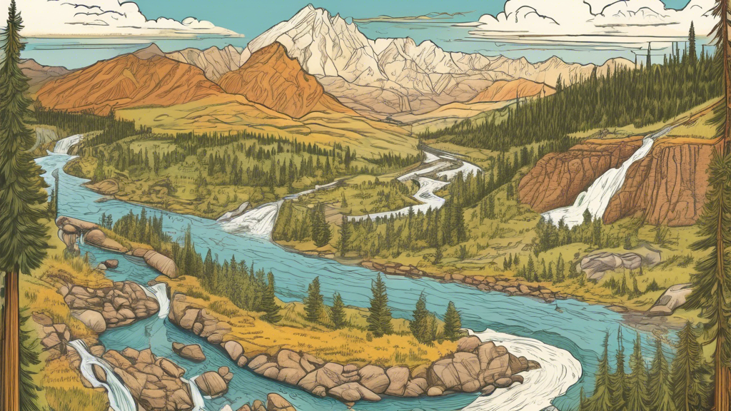 Here is a prompt for DALL-E to generate an image related to Exploring Idaho's Scenic Wonders: A Comprehensive Map Guide:
A highly detailed illustrated map of the state of Idaho showing mountains, riv