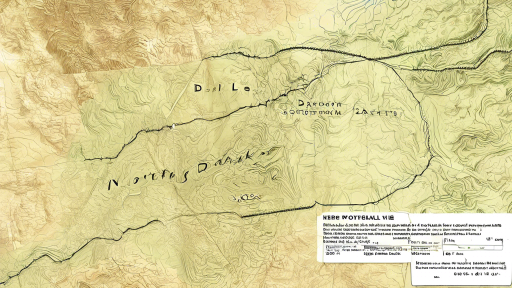 Here's a potential DALL-E prompt for an image related to the article title Navigating the Vast Terrain: A Comprehensive Map of North Dakota:
A highly detailed topographical map of the state of North