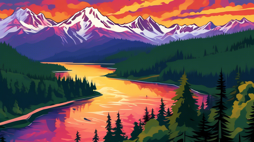 Here is a potential DALL-E prompt for an image related to the article title Unveiling the Scenic Landscapes of Washington State:
A panoramic vista of towering snow-capped mountains, dense evergreen f