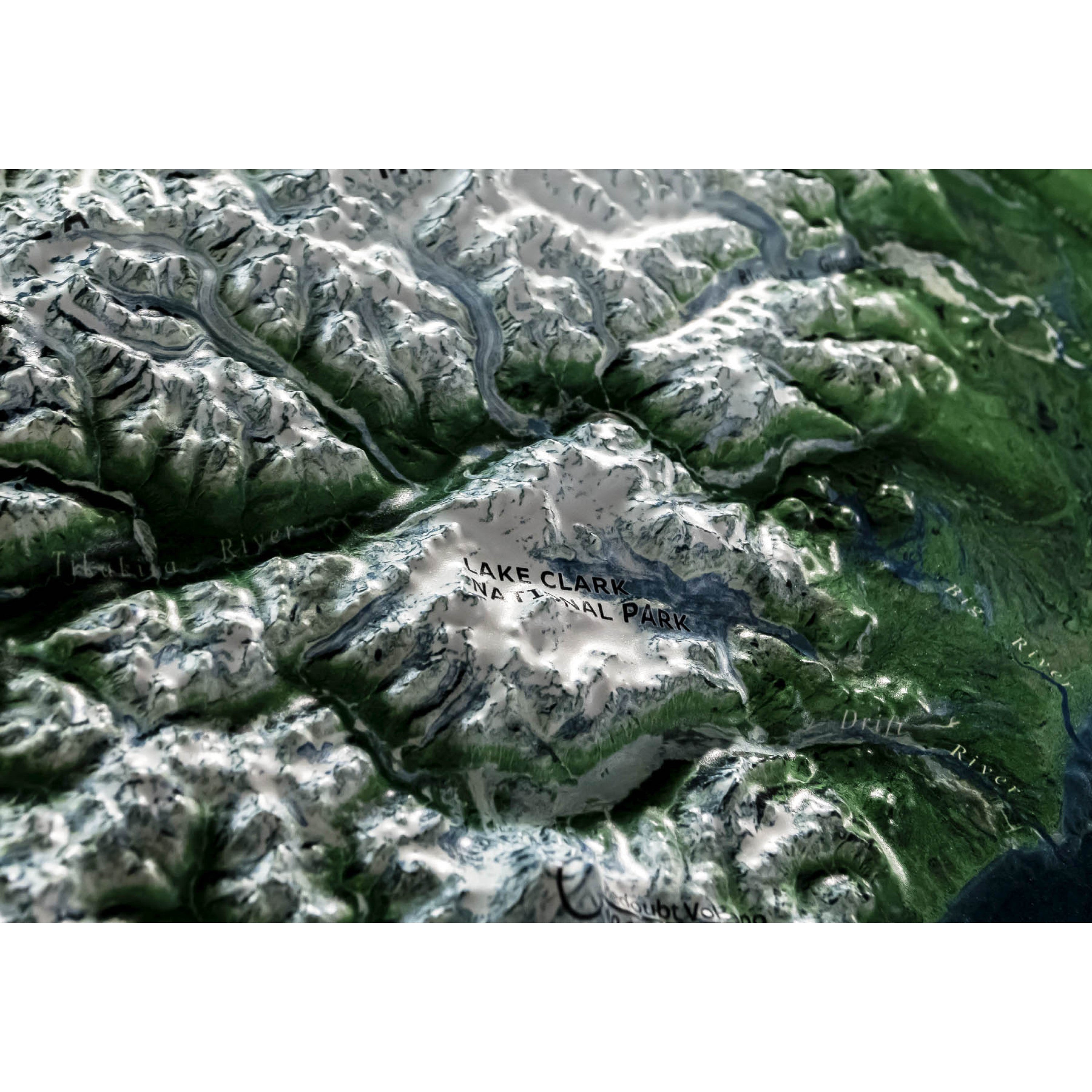 Anchorage & Alaska Range Satellite Image Three Dimensional 3D Raised Relief Map