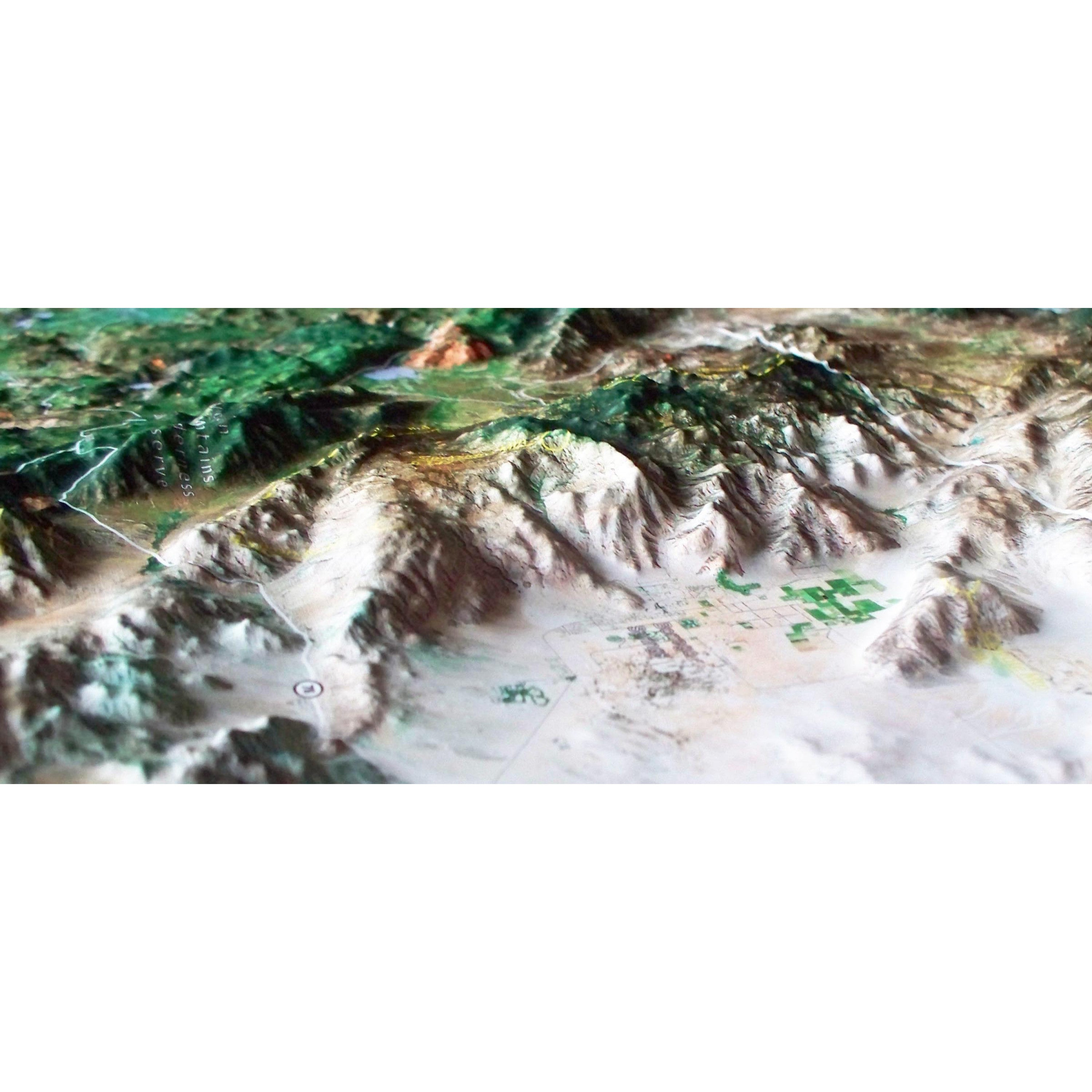 San Diego County Satellite Image Three Dimensional 3D Raised Relief Map