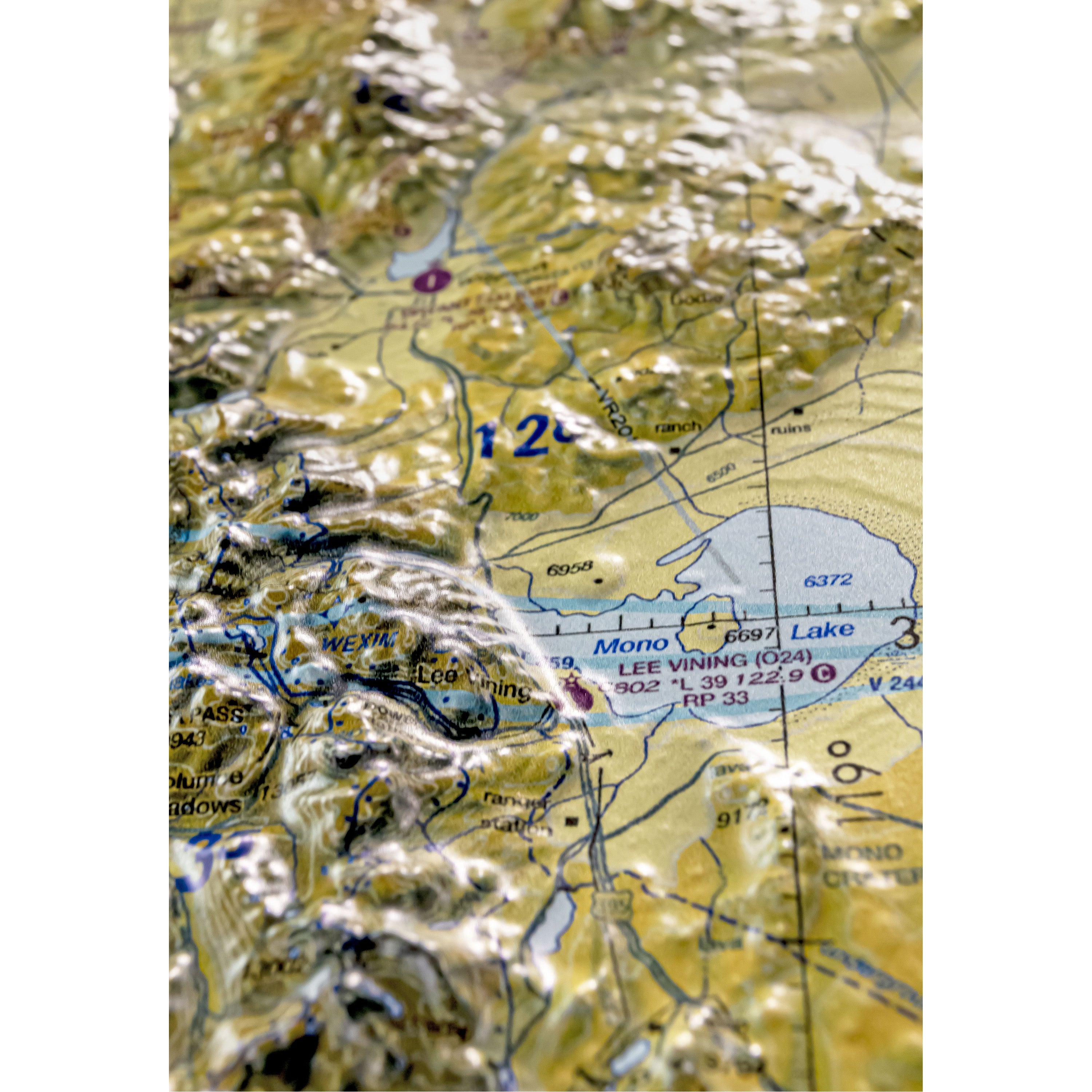 San Francisco/Tahoe Aerochart Three Dimensional 3D Raised Relief Map