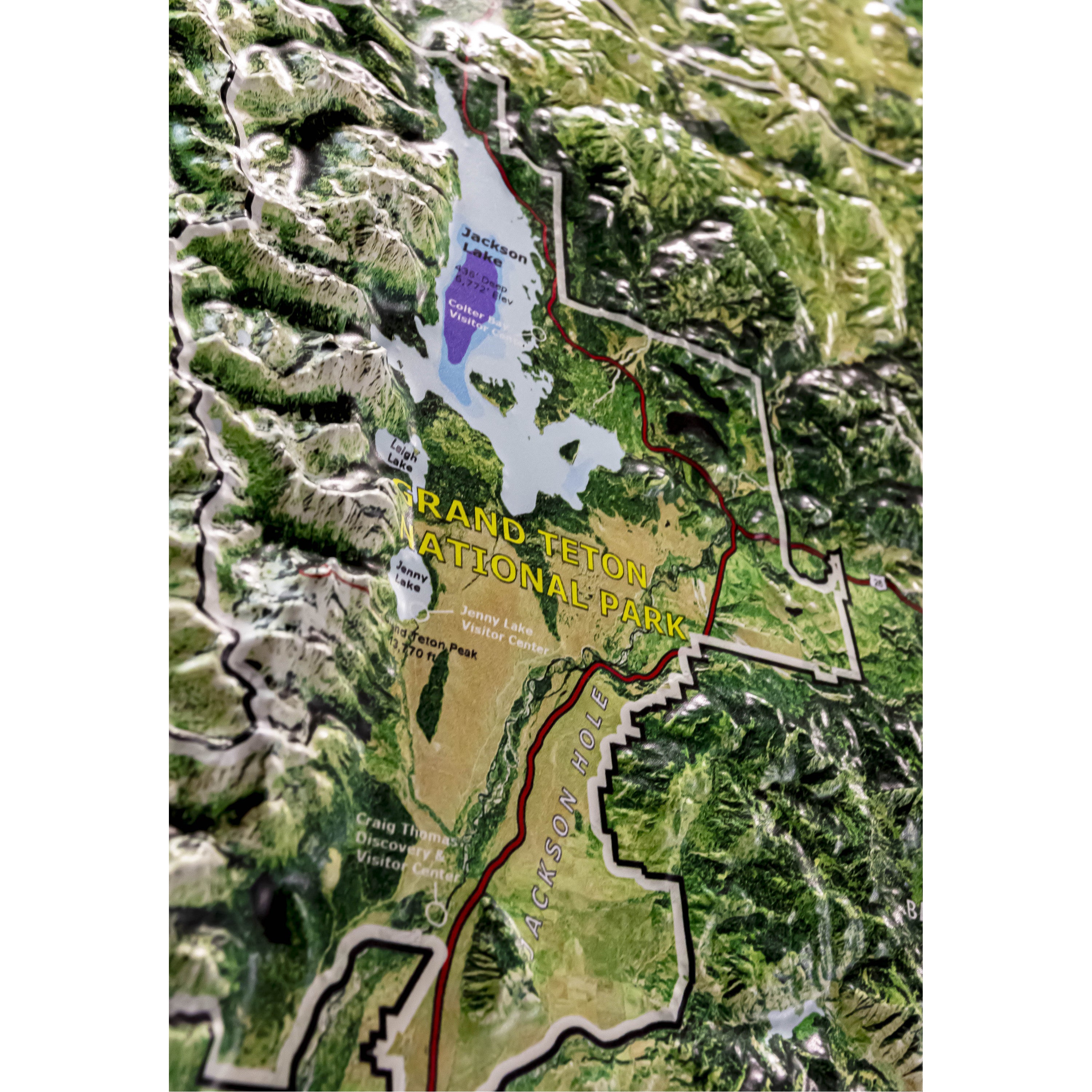 Yellowstone National Park Three Dimensional 3D Raised Relief Map