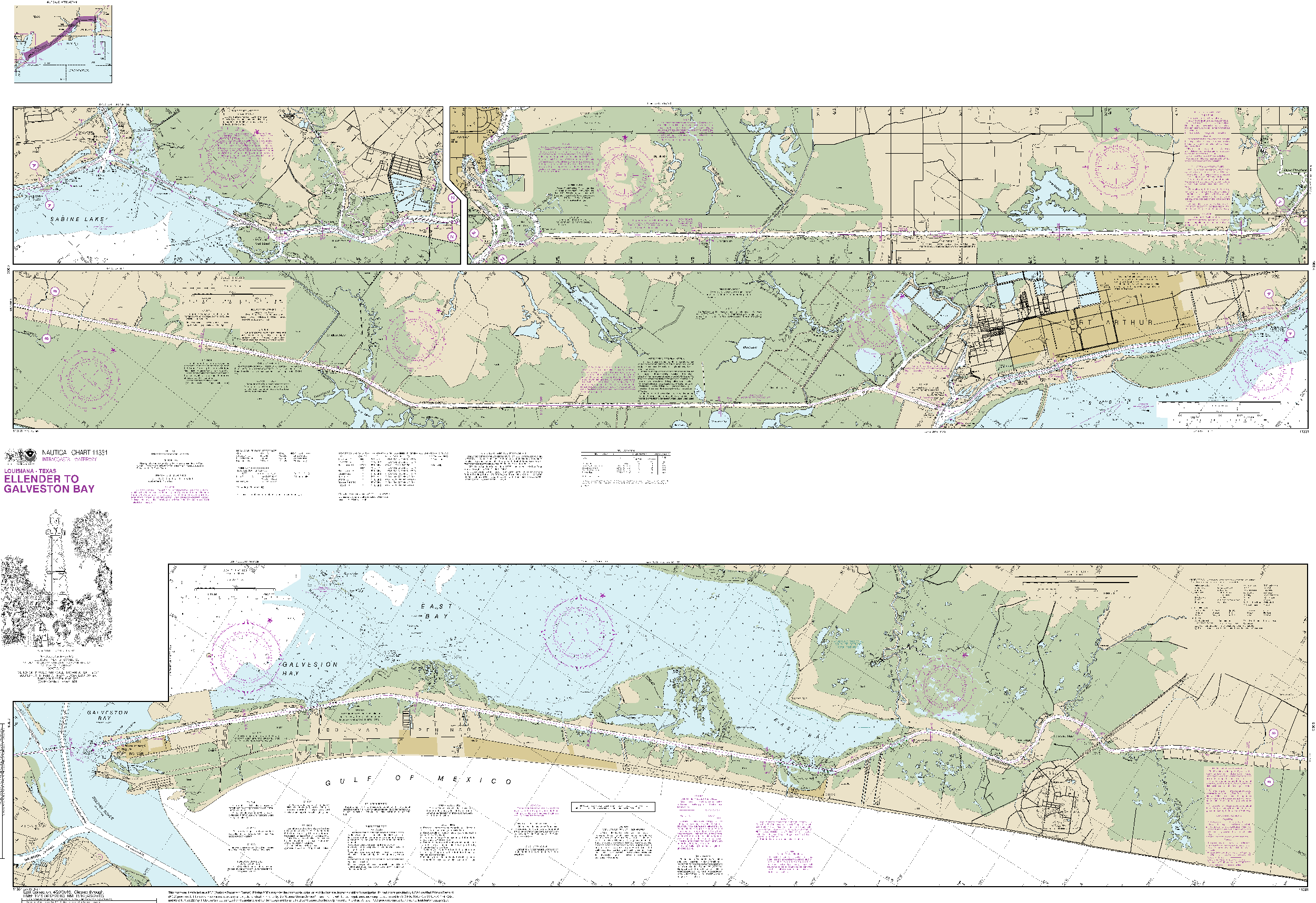 NOAA Nautical Chart 11331: Intracoastal Waterway Ellender to Galveston Bay