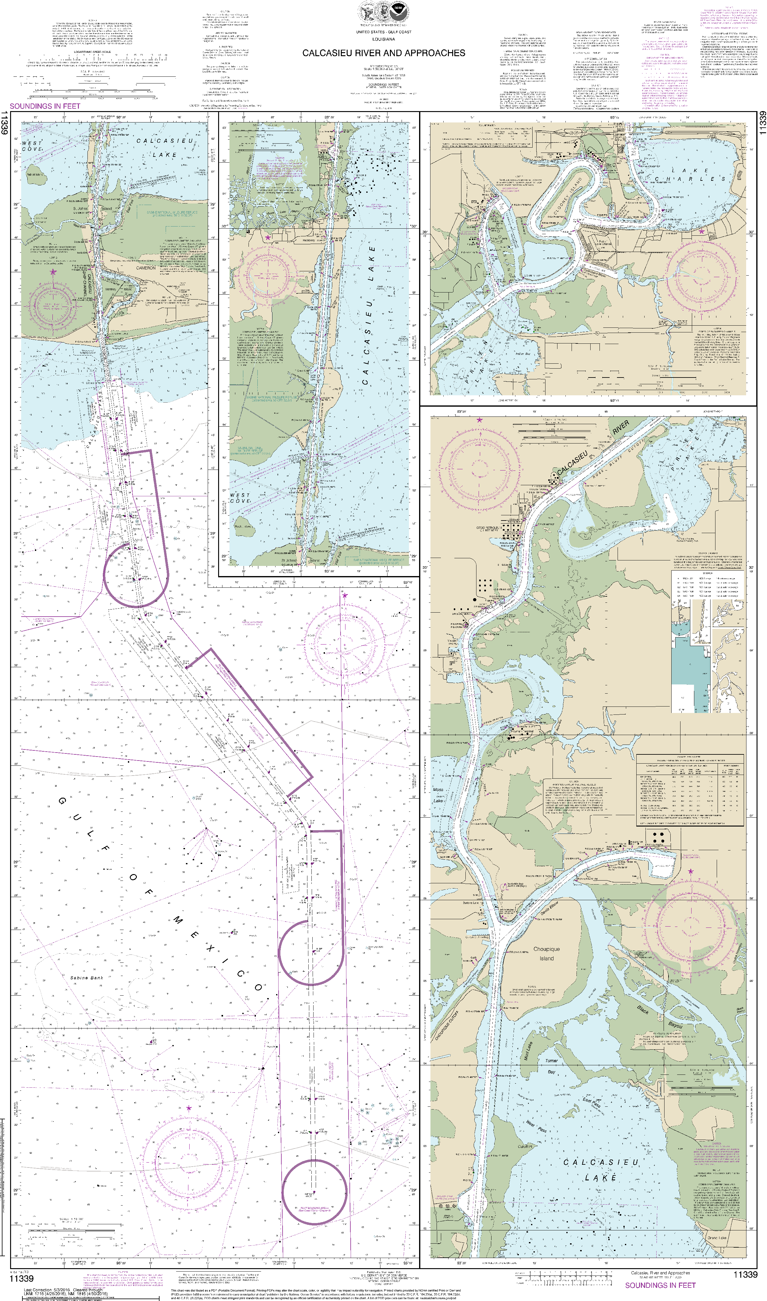 NOAA Nautical Chart 11339: Calcasieu River and Approaches