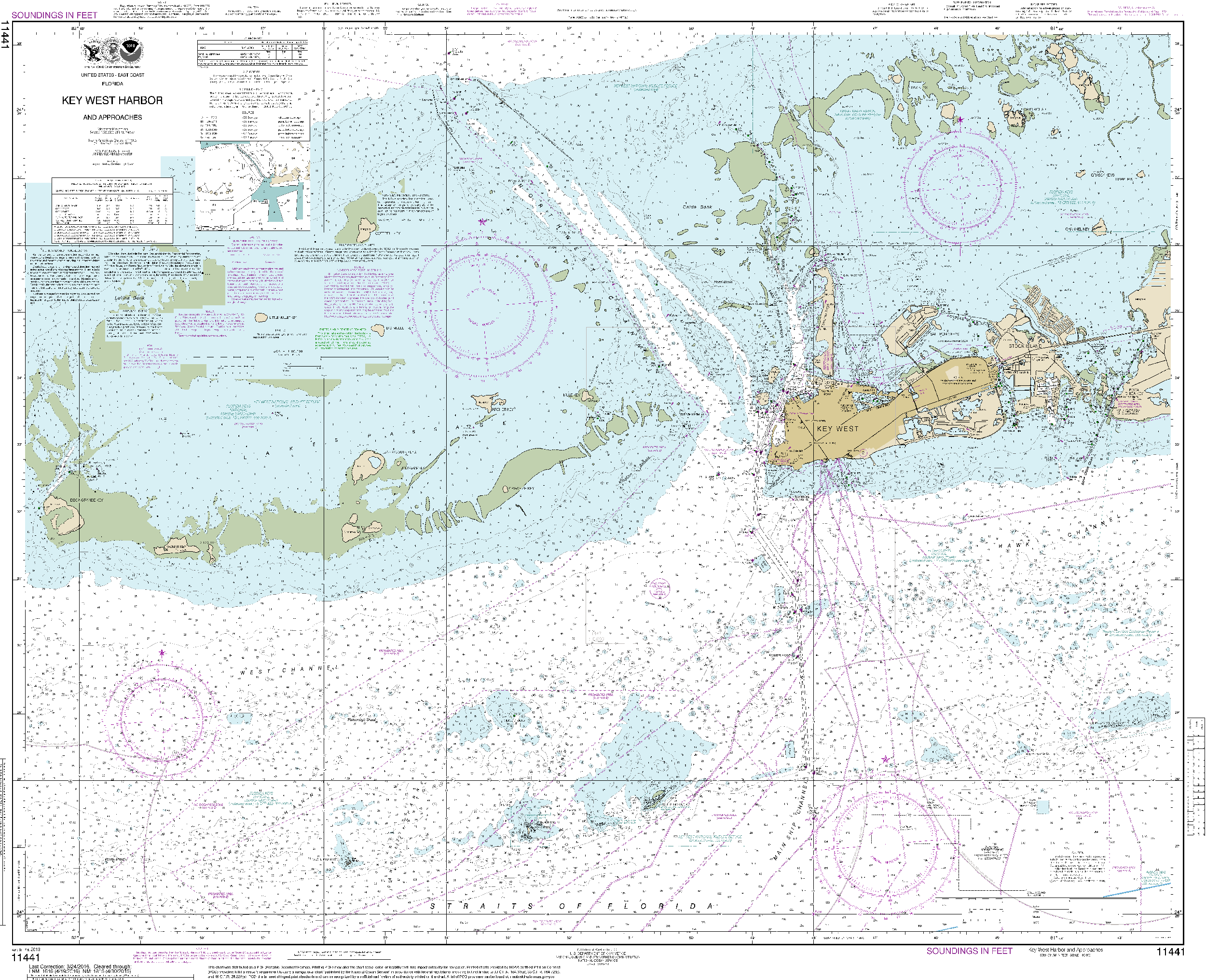 NOAA Nautical Chart 11441: Key West Harbor and Approaches