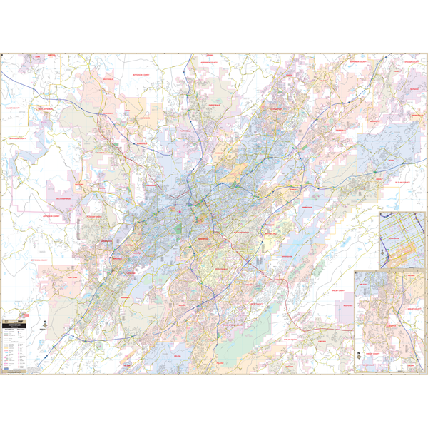 Birmingham, Al Wall Map - Large Laminated