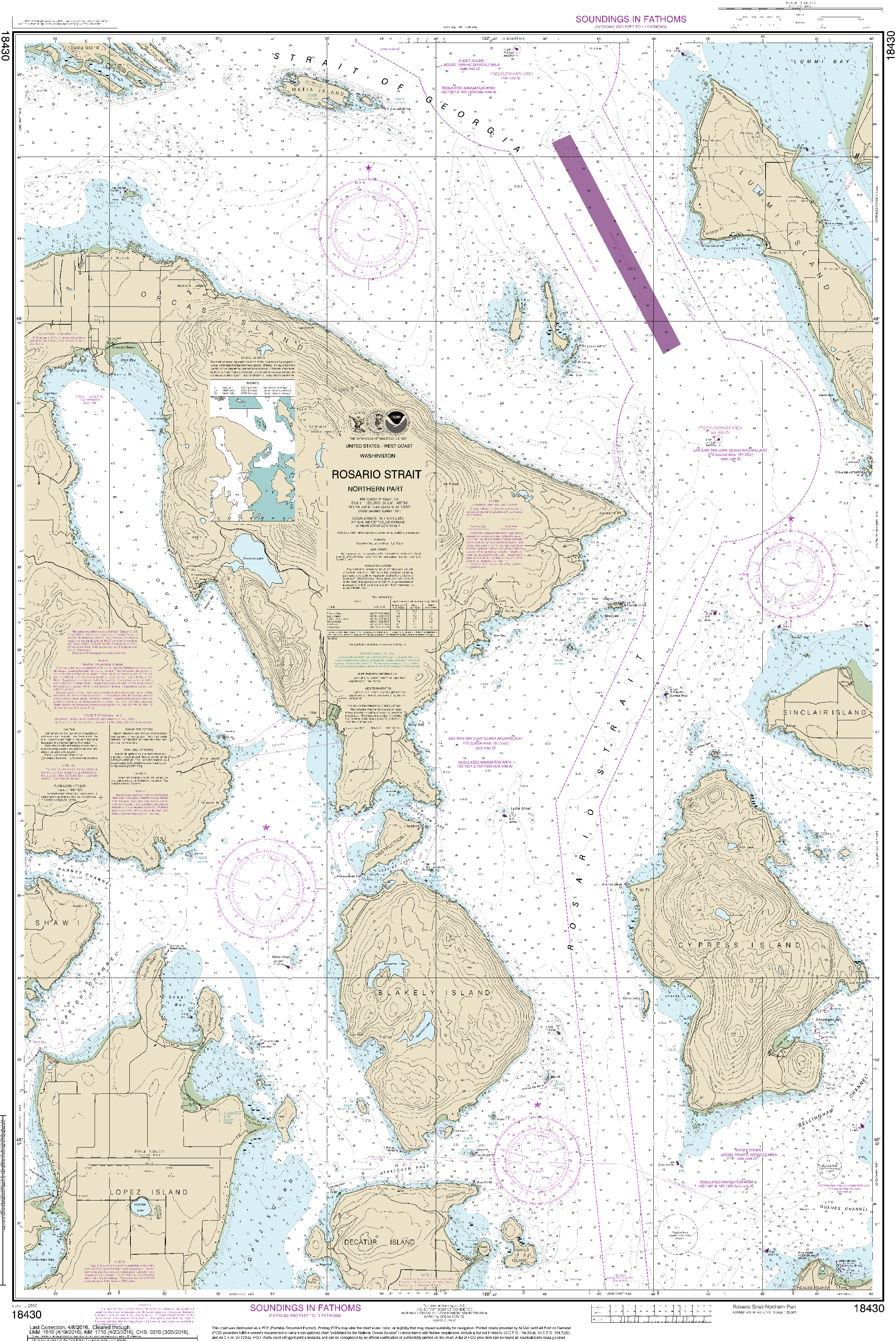 NOAA Nautical Chart 18430: Rosario Strait-northern part