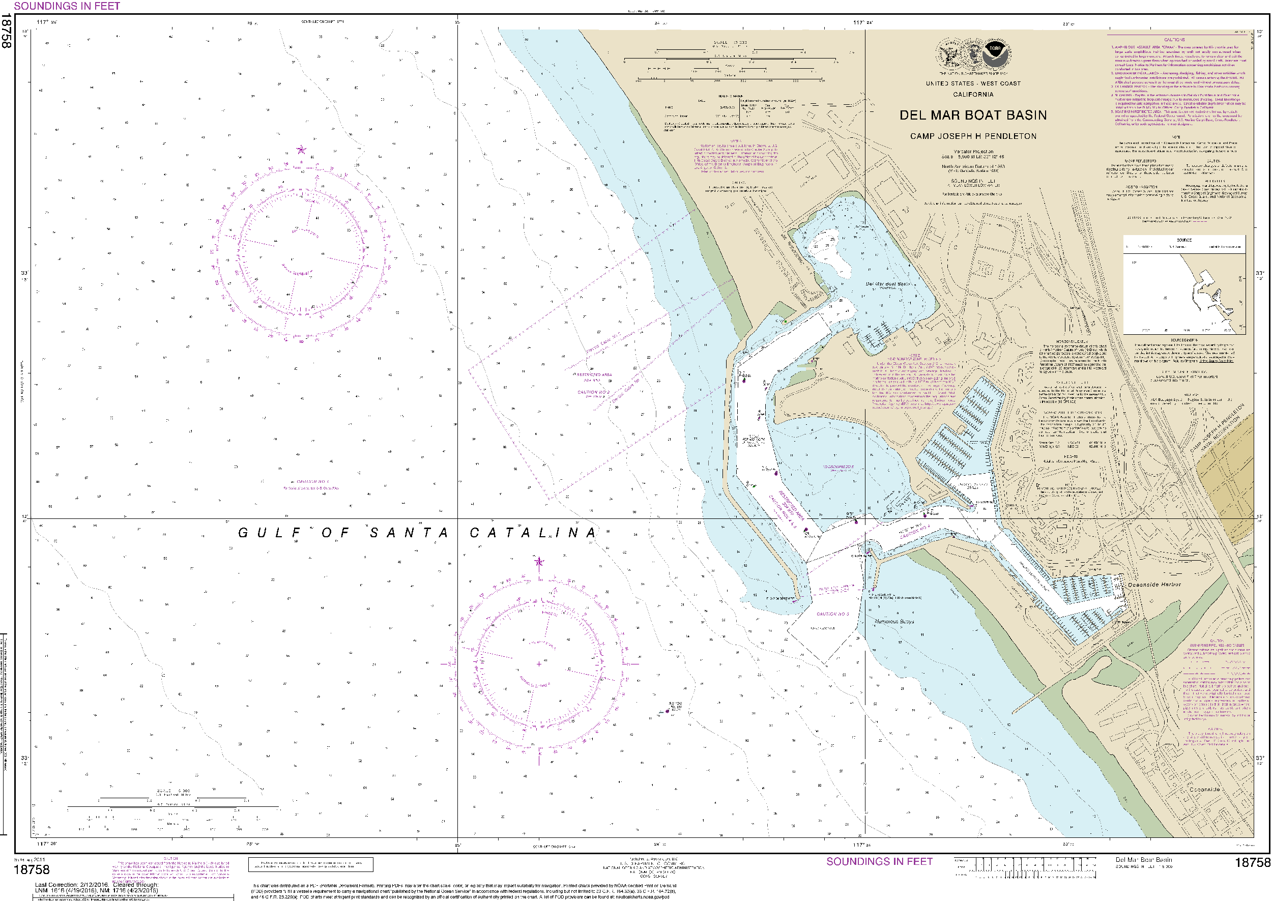 NOAA Nautical Chart 18758: Del Mar Boat Basin