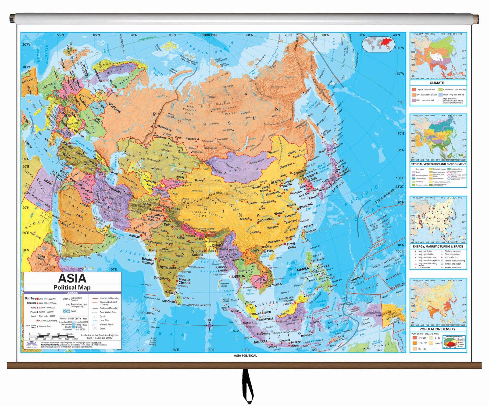Kappa Map Group  Asia Advanced Political Classroom Wall Map