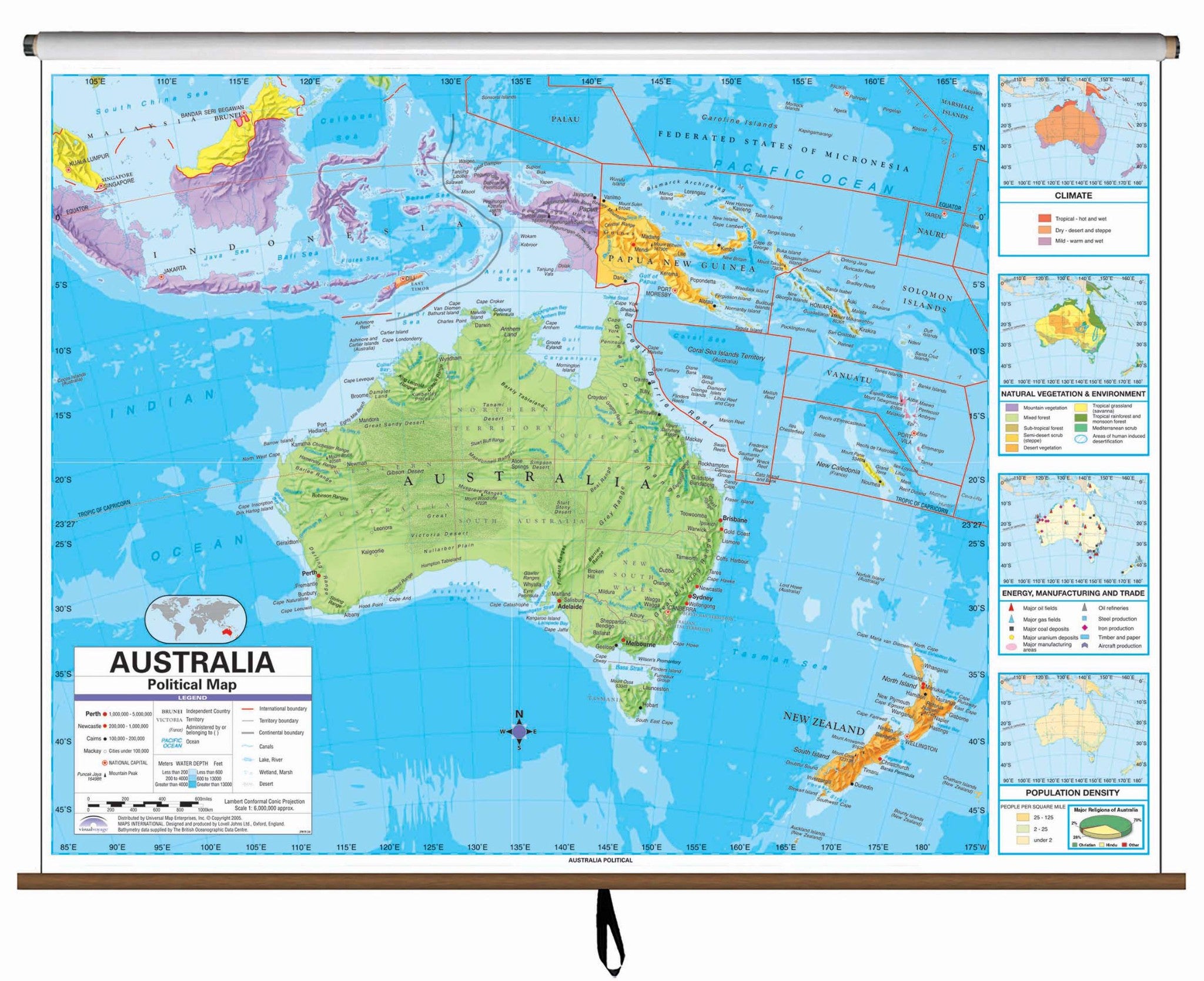 Kappa Map Group  Australia Advanced Political Classroom Wall Map