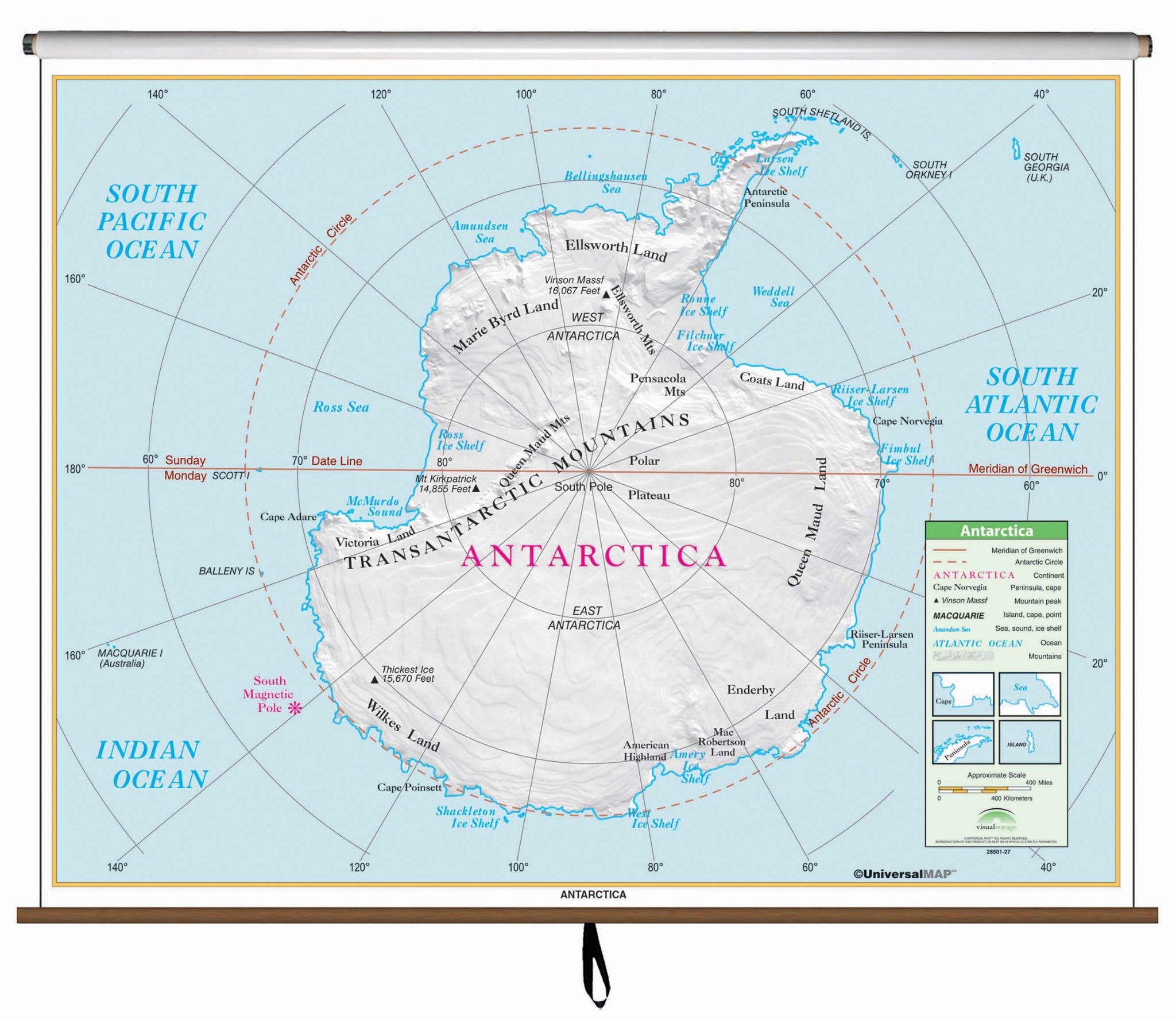 Kappa Map Group  Antarctica Essential Classroom Wall Map