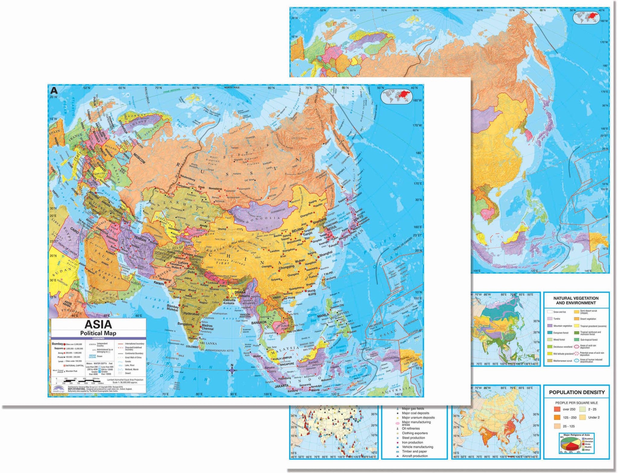 Kappa Map Group  asia advanced political deskpad map multi pack