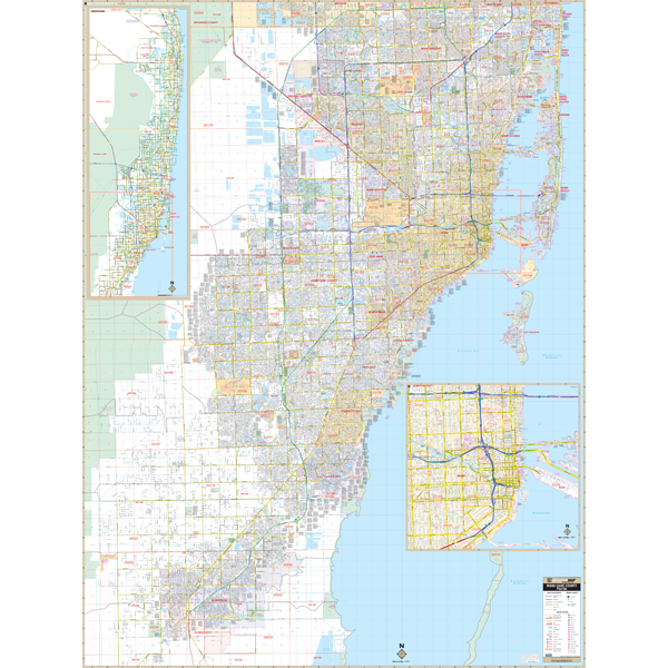 Miami Dade Co, Fl Wall Map - Large Laminated