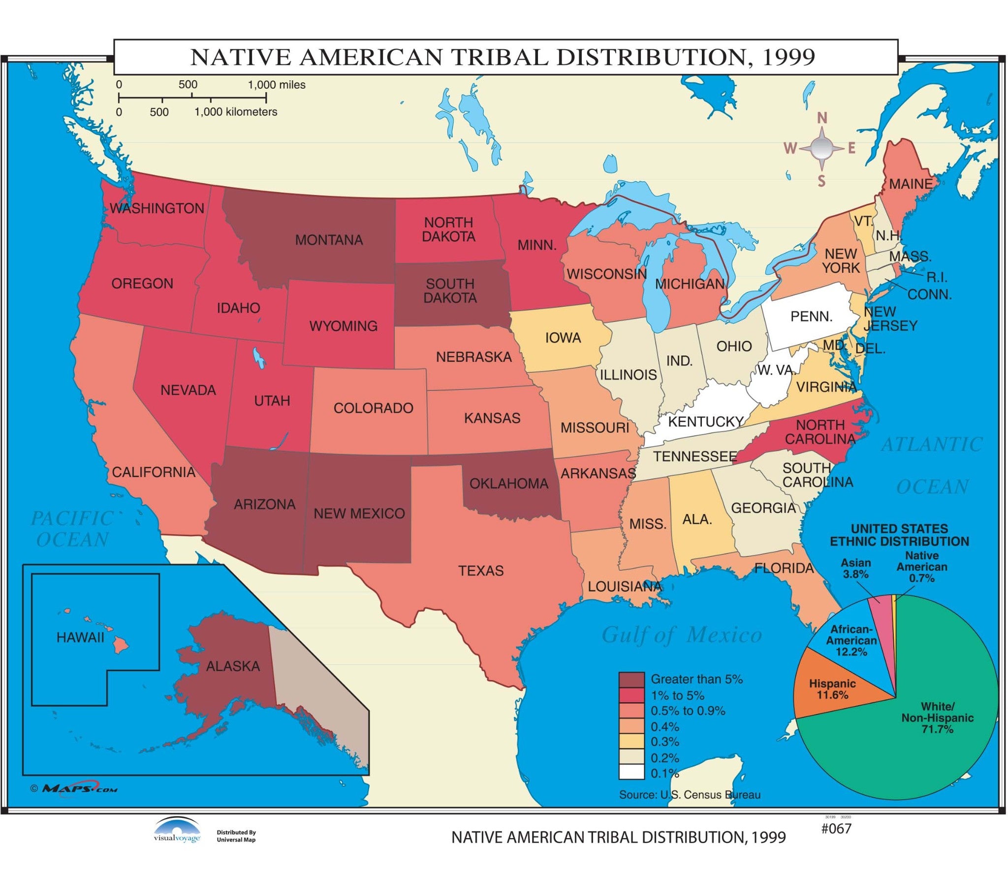 Kappa Map Group  067 Native American Tribal Distribution 1999