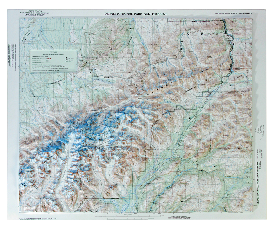 Denali National  Park 3D Raised Relief Map
