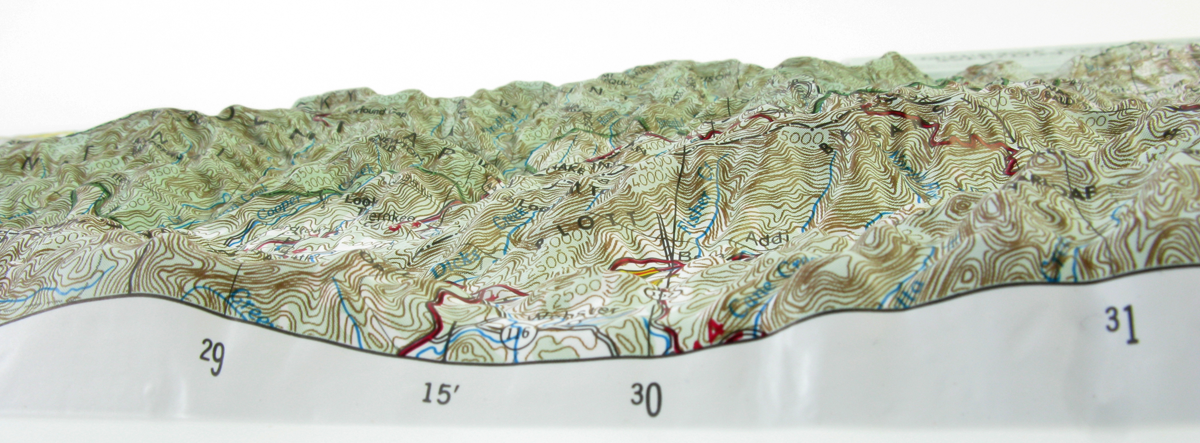 Great Smoky Mountain National Park Three Dimensional 3D Raised Relief Map