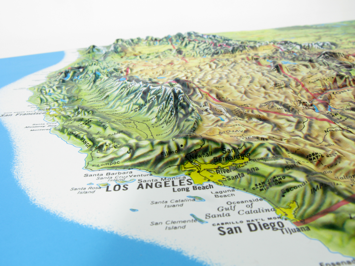 US Rand McNally Three Dimensional 3D Raised Relief Map