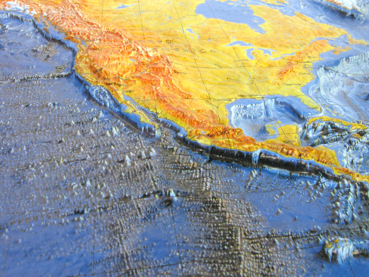 Ocean Floor 3D Raised Relief Map with Activities