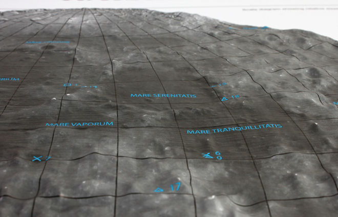  The Moon Three Dimensional 3D Raised Relief Map