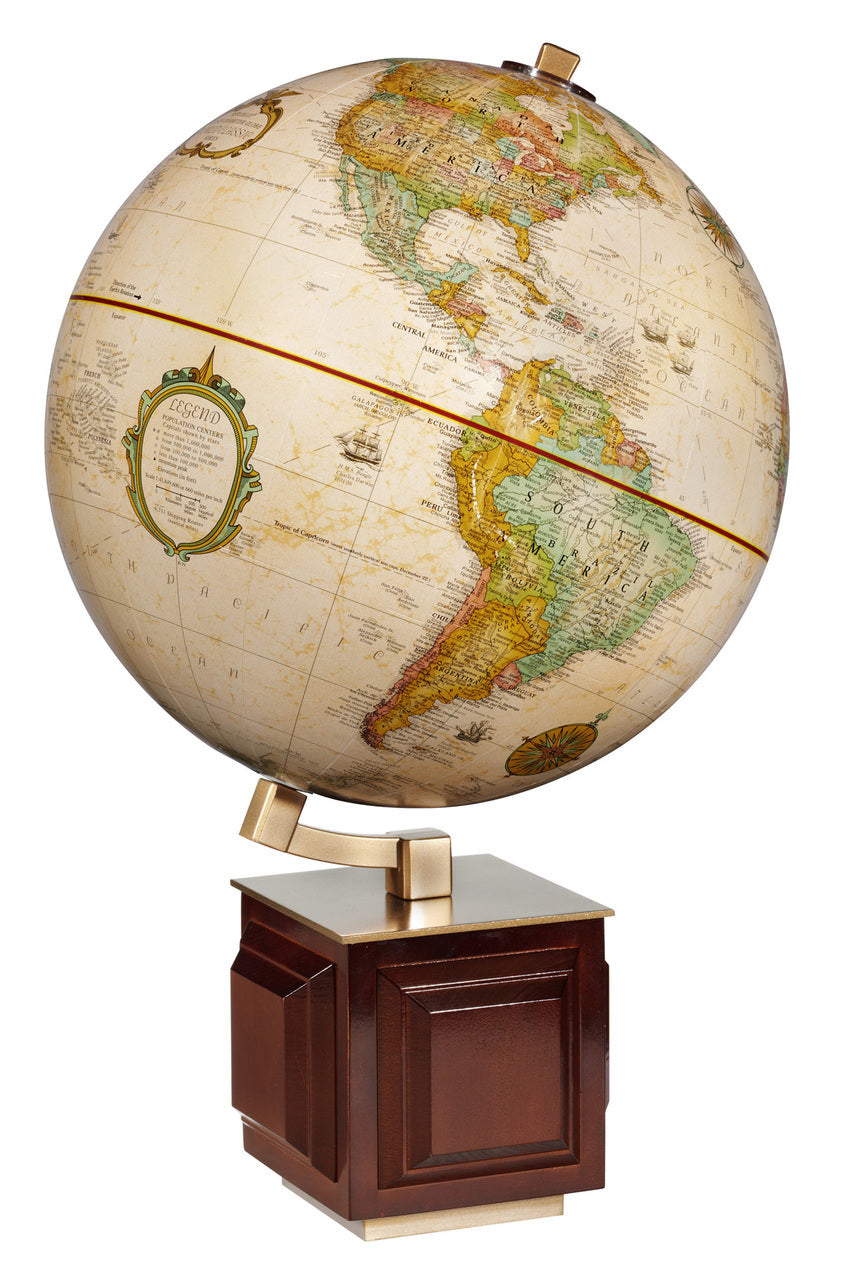 Frank Lloyd Wright inspired Four Square 16 Inch Desktop World Globe By Replogle Globes