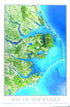 The Outer Banks of North Carolina From Space Satellite Map