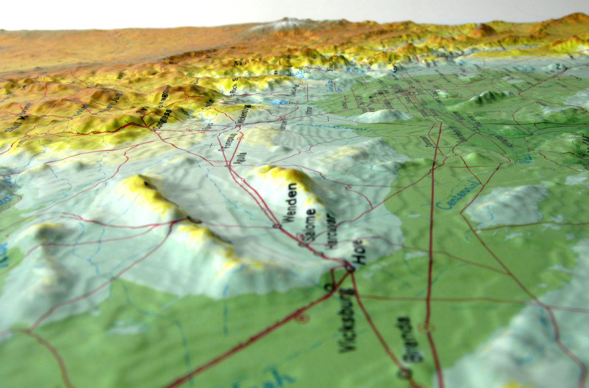 Arizona Three Dimensional 3D Raised Relief Map