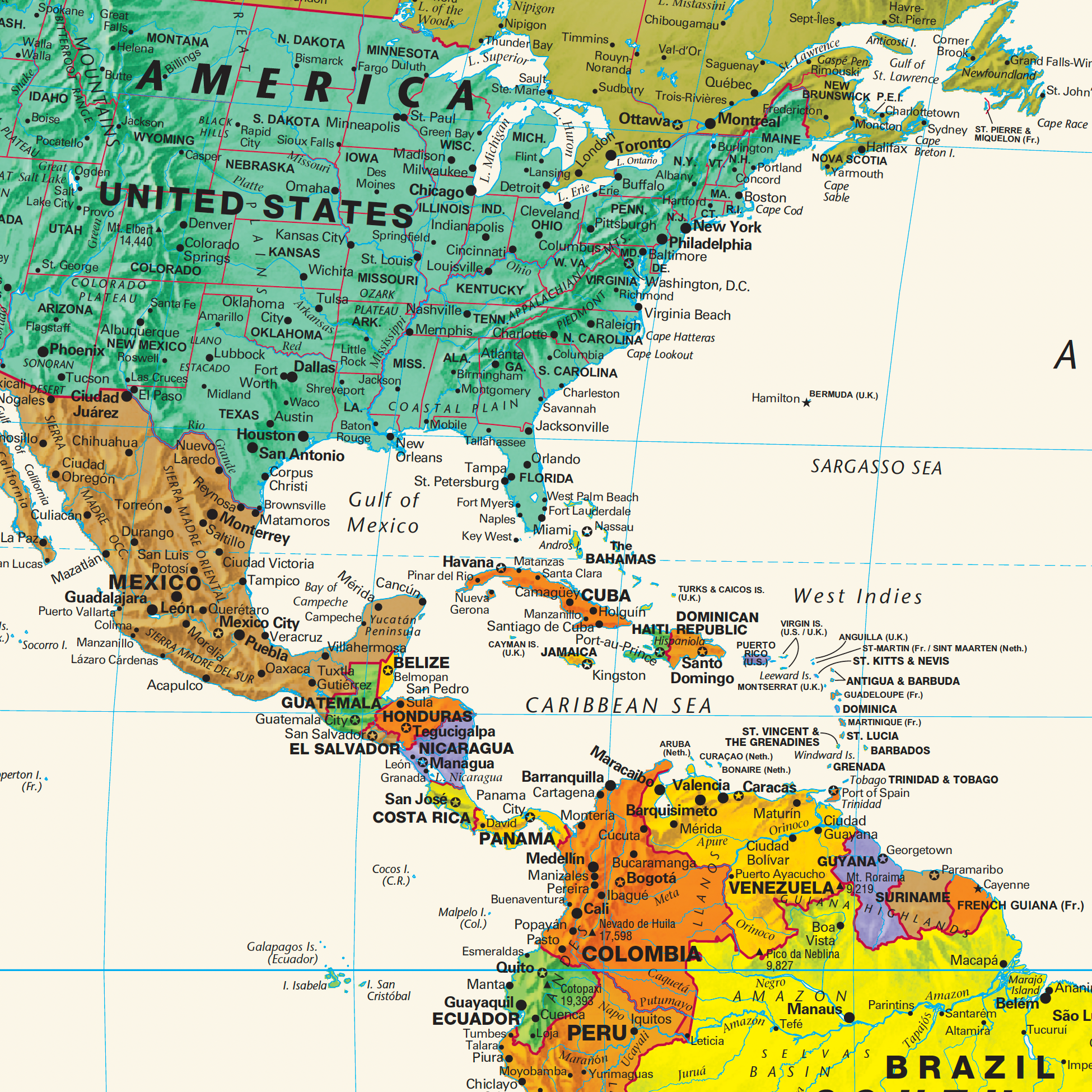 Turner Contemporary US/World Combo Classroom Pull Down Wall Map