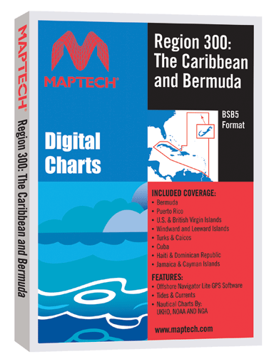 Maptech Digital Charts Region 300: The Caribbean and Bermuda