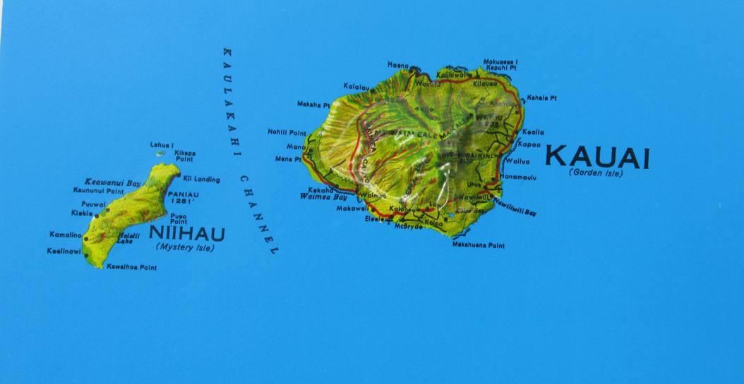 Hawaii Natural Color Relief Three Dimensional 3D Raised Relief Map
