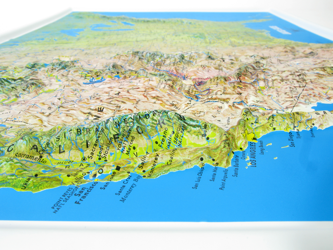 US Natural Color Relief Three Dimensional 3D Raised Relief Map