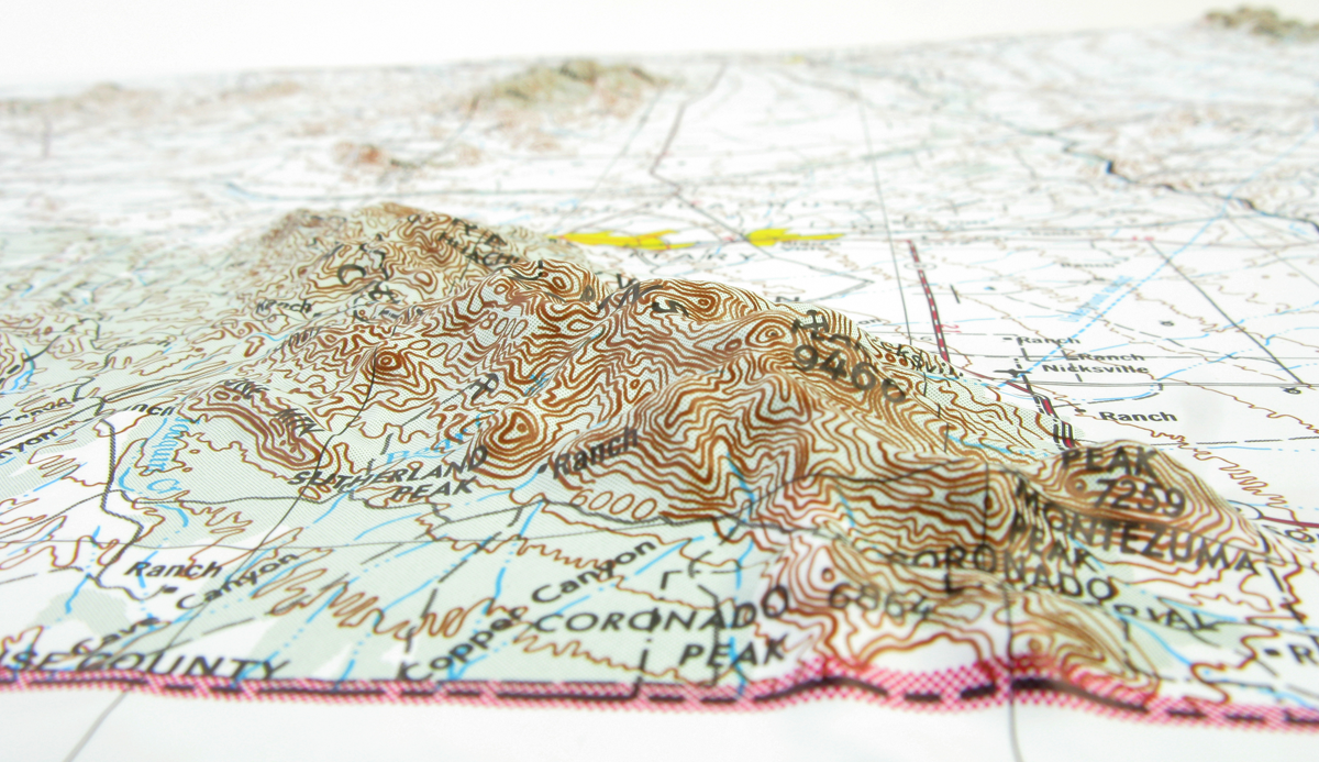 Nogales USGS Regional Three Dimensional 3D Raised Relief Map