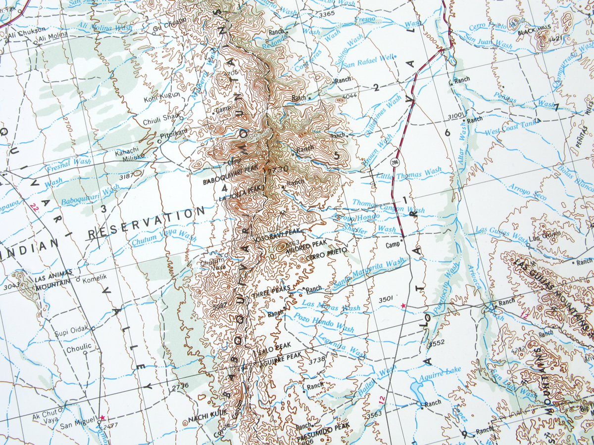 Nogales USGS Regional Three Dimensional 3D Raised Relief Map