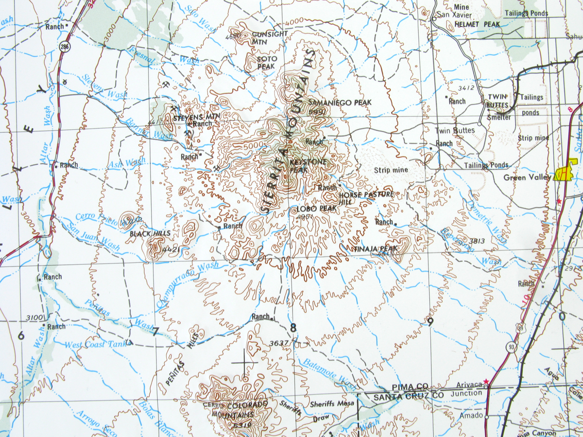 Nogales USGS Regional Three Dimensional 3D Raised Relief Map