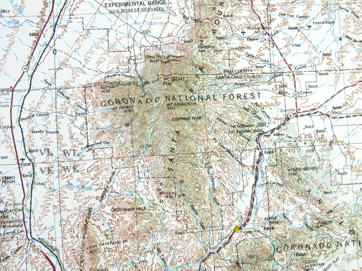 Nogales USGS Regional Three Dimensional 3D Raised Relief Map