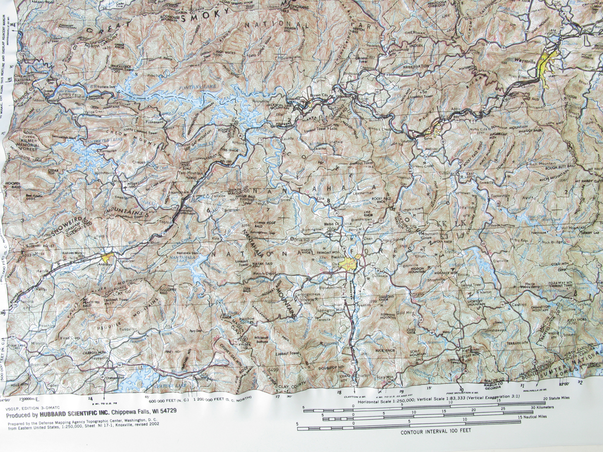 Knoxville USGS Topographic Three Dimensional 3D Raised Relief Map