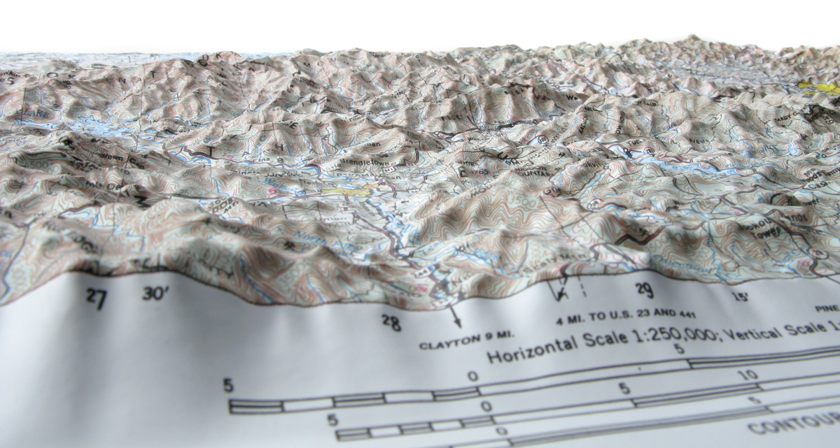 Knoxville USGS Topographic Three Dimensional 3D Raised Relief Map