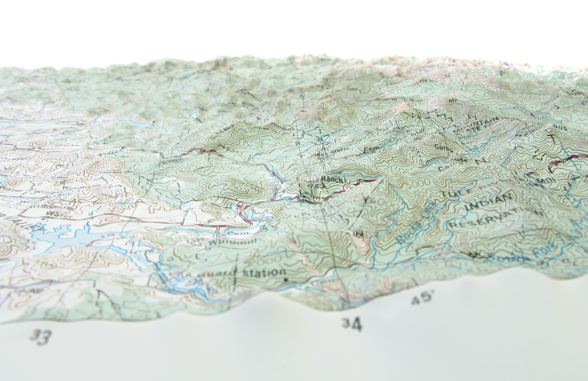 Fresno USGS Regional Three Dimensional 3D Raised Relief Map