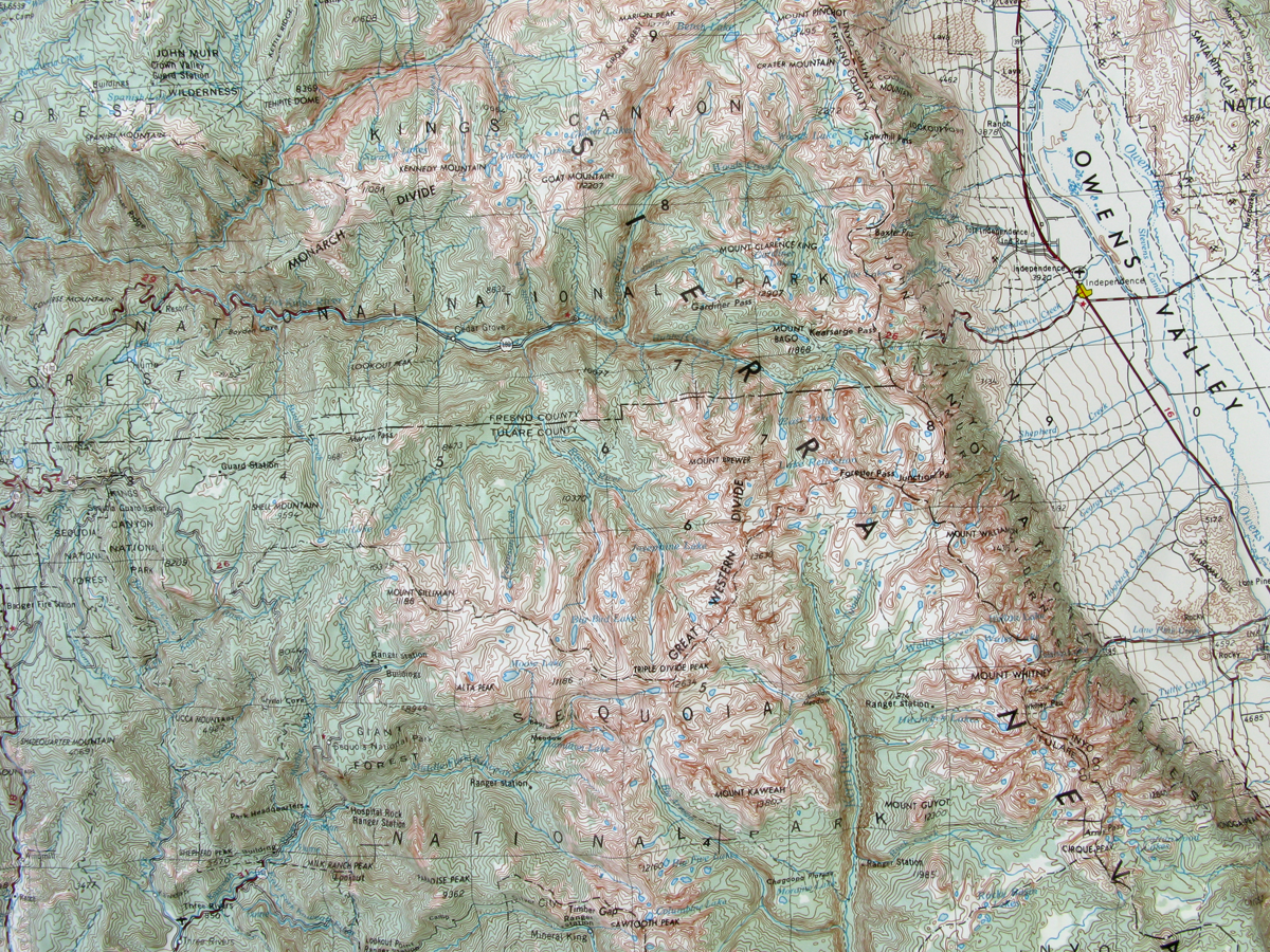 Fresno USGS Regional Three Dimensional 3D Raised Relief Map
