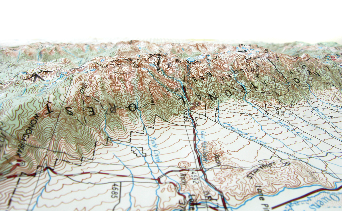 Fresno USGS Regional Three Dimensional 3D Raised Relief Map