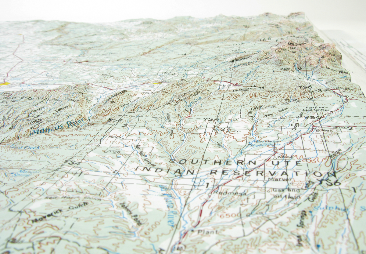 Cortez USGS Regional Three Dimensional 3D Raised Relief Map