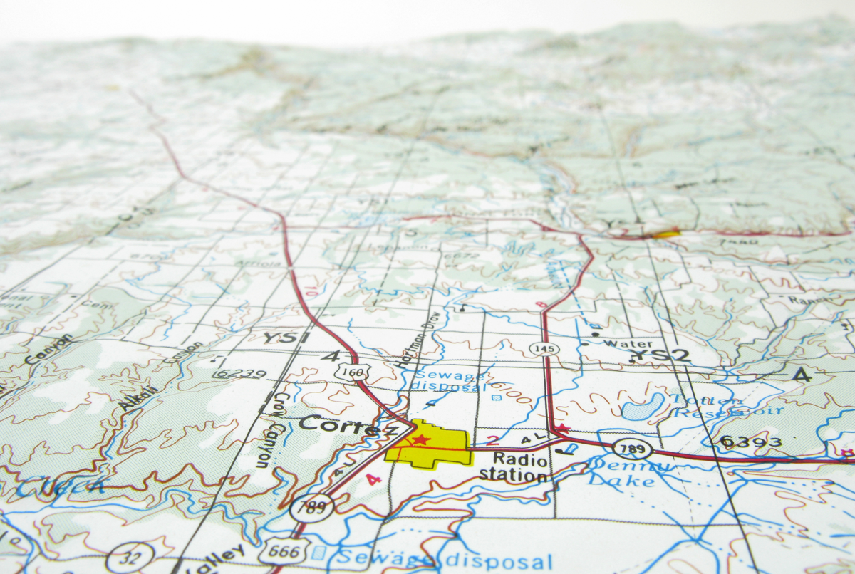 Cortez USGS Regional Three Dimensional 3D Raised Relief Map