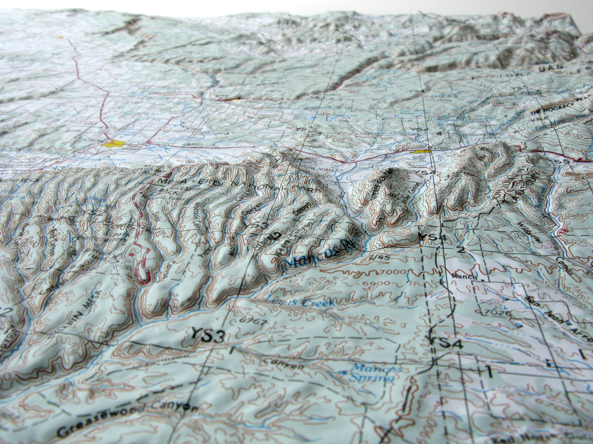 Cortez USGS Regional Three Dimensional 3D Raised Relief Map