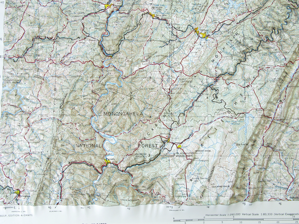 Cumberland USGS Regional Three Dimensional - 3D - Raised Relief Map