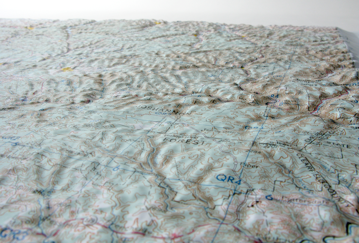 Warren USGS Regional Three Dimensional 3D Raised Relief Map
