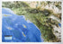 Southern California Satellite Image Three Dimensional 3D Raised Relief Map