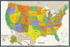 Contemporary US and World Map Classroom Pull Down Educational 2 Map Bundle