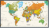 Contemporary US and World Map Classroom Pull Down Educational 2 Map Bundle