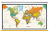 Contemporary World Map Classroom Pull Down Map