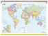 World Political Wall Map with Cities Classroom Pull Down